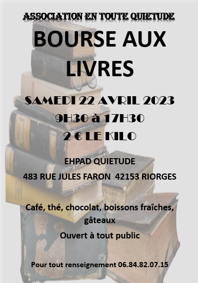 Affiche bourse aux livres en toute quiétude